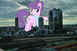 Size: 2100x1400 | Tagged: safe, artist:jeatz-axl, imported from derpibooru, suri polomare, pony, city, female, giant pony, giantess, highrise ponies, irl, japan, macro, mare, mega giant, osaka, photo, ponies in real life