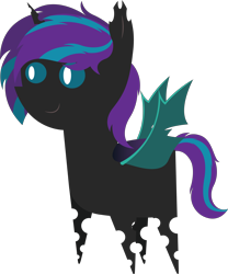 Size: 4738x5704 | Tagged: safe, artist:cosmiceclipsed, artist:tikibat, imported from derpibooru, oc, oc only, oc:darkness moon, changeling, pointy ponies, purple changeling, simple background, solo, transparent background