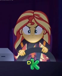 Size: 620x754 | Tagged: safe, imported from derpibooru, screencap, sunset shimmer, equestria girls, equestria girls series, sunset's backstage pass!, spoiler:eqg series (season 2), angry, cropped, discovery kids, driving, female, solo