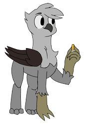 Size: 1536x2248 | Tagged: safe, artist:the_laundry, derpibooru exclusive, imported from derpibooru, oc, oc only, griffon, coin, simple background, solo, transparent background