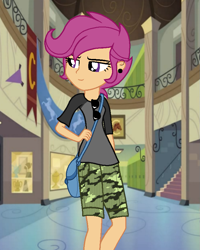 Size: 691x865 | Tagged: safe, artist:appledashian, artist:faithydash, artist:xfaithyhedgefoxx, imported from derpibooru, scootaloo, equestria girls, alternate universe, bag, base used, camouflage pants, clothes, ear piercing, older, older scootaloo, piercing, shirt, sunglasses