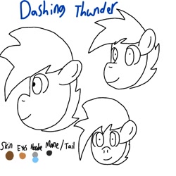 Size: 768x768 | Tagged: safe, artist:dashing thunder, imported from derpibooru, oc, oc only, oc:dashing thunder, pony, grin, reference sheet, side view, smiling, solo