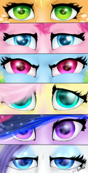 Size: 2100x4100 | Tagged: safe, artist:batrina, imported from derpibooru, applejack, fluttershy, pinkie pie, rainbow dash, rarity, twilight sparkle, alicorn, the last problem, black sclera, eye, eyes, mane six, older, older applejack, older fluttershy, older mane six, older pinkie pie, older rainbow dash, older rarity, older twilight, princess twilight 2.0, twilight sparkle (alicorn)