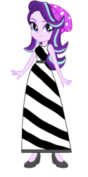 Size: 1024x2052 | Tagged: safe, artist:cartoonmasterv3, imported from derpibooru, starlight glimmer, zebra, equestria girls, female, long dress, simple background, solo, transparent background, zebra dress