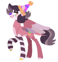 Size: 1500x1600 | Tagged: safe, artist:bubaiuv, imported from derpibooru, oc, pegasus, pony, hat, party hat, simple background, solo, transparent background