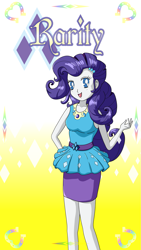 Size: 983x1740 | Tagged: safe, artist:nedemai, imported from derpibooru, rarity, equestria girls, anime style, breasts, female, rarity peplum dress, sailor moon, solo, style emulation