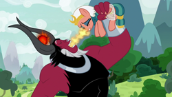 Size: 1920x1080 | Tagged: safe, imported from derpibooru, screencap, lord tirek, somnambula, centaur, pegasus, pony, taur, the ending of the end, female, magic drain, magic theft, male, mare, pure unfiltered evil, that centaur sure does love magic