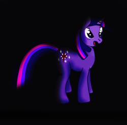 Size: 1207x1194 | Tagged: safe, artist:almaustral, imported from derpibooru, twilight sparkle, pony, unicorn, black background, female, mare, open mouth, simple background, solo, unicorn twilight