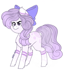 Size: 1080x1290 | Tagged: safe, artist:silentwolf-oficial, imported from derpibooru, oc, oc only, earth pony, pony, bow, earth pony oc, hair bow, signature, simple background, solo, transparent background, watermark