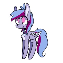 Size: 1016x1024 | Tagged: safe, artist:helemaranth, imported from derpibooru, oc, oc only, pegasus, pony, chest fluff, choker, pegasus oc, simple background, smiling, solo, two toned wings, white background, wings