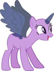 Size: 984x1296 | Tagged: safe, artist:pegasski, imported from derpibooru, oc, oc only, alicorn, pony, road to friendship, alicorn oc, bald, base, eyelashes, horn, open mouth, simple background, smiling, solo, transparent background, wings