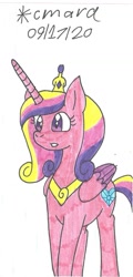 Size: 628x1308 | Tagged: safe, artist:cmara, imported from derpibooru, princess cadance, alicorn, pony, crown, female, gritted teeth, jewelry, mare, regalia, simple background, solo, traditional art, white background