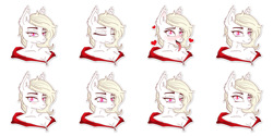 Size: 8000x4000 | Tagged: safe, imported from derpibooru, oc, oc:albi light wing, anthro, bat pony, ahegao, albino, angry, bat pony oc, bat wings, blushing, bust, crying, ear fluff, embarrassed, emotions, eyes closed, fangs, heart, looking at you, nightpony, open mouth, pink eyes, portrait, sad, sticker, sticker pack, sticker set, tongue out, unhappy, white fur, wings