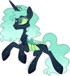 Size: 2508x2748 | Tagged: safe, artist:kurosawakuro, imported from derpibooru, oc, oc only, changepony, hybrid, pony, base used, female, interspecies offspring, magical lesbian spawn, offspring, parent:princess luna, parent:queen chrysalis, parents:chrysaluna, simple background, solo, transparent background