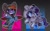 Size: 3273x2000 | Tagged: safe, artist:ak4neh, imported from derpibooru, rainbow dash, rarity, pegasus, pony, unicorn, werewolf, bone, chains, cloak, clothes, colored wings, costume, duo, fangs, female, halloween, halloween costume, high res, holiday, hoodie, leonine tail, mare, multicolored wings, neon, paw pads, paws, rainbow wings, skeleton, smiling, teary eyes, wings