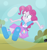 Size: 1700x1805 | Tagged: safe, artist:grapefruitface1, imported from derpibooru, pinkie pie, equestria girls, bubble, bubble blower, bubble machine, clothes, floating, hill, panties, panty shot, pink underwear, scared, show accurate, skirt, solo, trapped, tree, underwear, upskirt, worried