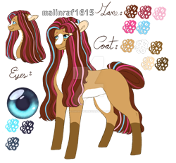 Size: 900x833 | Tagged: safe, artist:malinraf1615, imported from derpibooru, oc, oc only, oc:chocolate cake, earth pony, pony, female, mare, offspring, parent:cheese sandwich, parent:pinkie pie, parents:cheesepie, reference sheet, simple background, solo, transparent background
