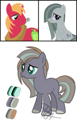 Size: 575x950 | Tagged: safe, artist:pegasister64, imported from derpibooru, big macintosh, marble pie, oc, family, female, male, marblemac, offspring, parent:big macintosh, parent:marble pie, parents:marblemac, shipping, simple background, straight, transparent background