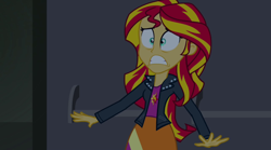 Size: 1920x1071 | Tagged: safe, imported from derpibooru, screencap, sunset shimmer, equestria girls, rainbow rocks, nervous, solo