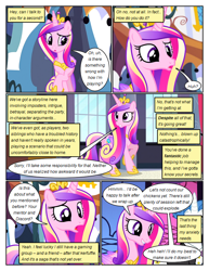 Size: 612x792 | Tagged: safe, artist:newbiespud, edit, edited screencap, imported from derpibooru, screencap, princess cadance, alicorn, pony, comic:friendship is dragons, princess spike (episode), comic, dialogue, female, jewelry, looking back, mare, open mouth, peytral, raised hoof, screencap comic, tiara