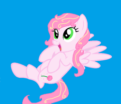 Size: 700x600 | Tagged: safe, artist:captainsnarkyninja, imported from derpibooru, oc, oc only, oc:precious rose, pegasus, pony, female, lying down, open mouth, pegasus oc, solo, solo female, wings