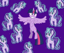 Size: 534x444 | Tagged: safe, artist:tba020102tba, edit, imported from derpibooru, starlight glimmer, twilight sparkle, alicorn, multeity, s5 starlight, starlight cluster, this will end in communism, twilight sparkle (alicorn)