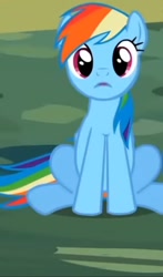 Size: 390x665 | Tagged: safe, imported from derpibooru, screencap, rainbow dash, the mysterious mare do well, cropped, cute, dashabetes, female, looking at you, mare, sitting