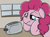 Size: 1972x1471 | Tagged: safe, anonymous artist, artist:therainbowtroll, imported from derpibooru, pinkie pie, earth pony, pony, /mlp/, bored, drawthread, female, floppy ears, rain, requested art, sad, solo, toaster, waiting, window