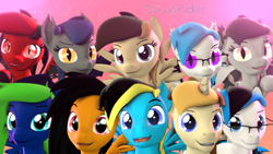 Size: 3840x2160 | Tagged: safe, artist:dawnyr, artist:dawnyrs, imported from derpibooru, oc, oc:coffe, oc:cream brun, oc:dawnrider, oc:echo, oc:eventide blossom, oc:ls, oc:mina, oc:roy, oc:runic, oc:thundy, bat pony, earth pony, pegasus, pony, unicorn, 3d, friendship, group, source filmmaker