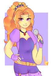 Size: 1000x1370 | Tagged: safe, artist:emidaweird, imported from derpibooru, adagio dazzle, equestria girls, rainbow rocks, female, microphone, solo