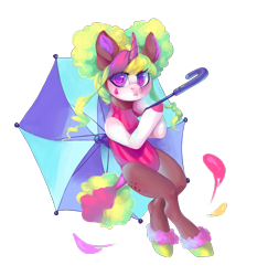 Size: 1955x2100 | Tagged: safe, artist:shady-bush, imported from derpibooru, oc, oc only, oc:purine, alicorn, pony, clothes, female, leotard, mare, simple background, solo, transparent background, umbrella