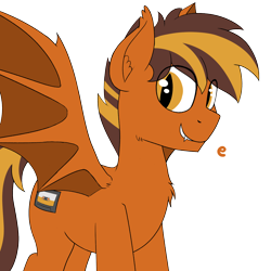 Size: 1500x1500 | Tagged: safe, artist:ponynamedmixtape, imported from derpibooru, oc, oc only, oc:mixtape, bat pony, pony, eeee, solo