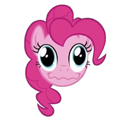 Size: 640x640 | Tagged: safe, edit, edited screencap, imported from derpibooru, screencap, pinkie pie, earth pony, pony, too many pinkie pies, background removed, derp, faic, simple background, smiling, solo, transparent background, wavy mouth, wide eyes