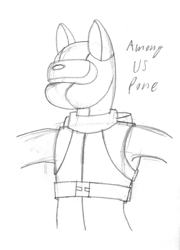 Size: 1133x1573 | Tagged: safe, artist:supra80, imported from derpibooru, anthro, pony, among us, spacesuit, traditional art