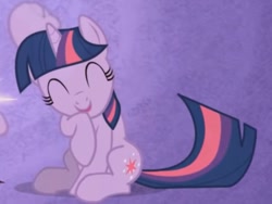 Size: 901x676 | Tagged: safe, imported from derpibooru, screencap, twilight sparkle, pony, unicorn, friendship is magic, season 1, ^^, cropped, cute, eyes closed, female, giggling, happy, laughter song, mare, sitting, smiling, solo, twiabetes, unicorn twilight