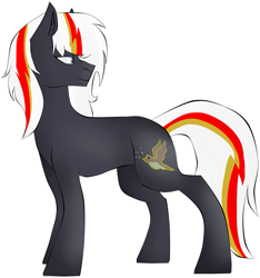 Size: 1613x1721 | Tagged: safe, artist:toptian, imported from derpibooru, oc, oc only, oc:velvet remedy, pony, unicorn, fallout equestria, fanfic, fanfic art, female, hooves, horn, looking back, mare, simple background, solo, unicorn oc, white background