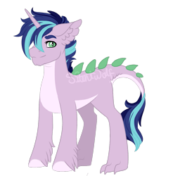 Size: 1013x1030 | Tagged: safe, artist:silentwolf-oficial, imported from derpibooru, oc, oc only, dracony, dragon, hybrid, pony, hoof fluff, horn, interspecies offspring, magical gay spawn, male, next generation, offspring, pale belly, parent:shining armor, parent:spike, parents:shiningspike, simple background, solo, spikes, stallion, transparent background, watermark