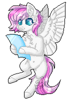 Size: 150x200 | Tagged: safe, artist:silentwolf-oficial, imported from derpibooru, oc, oc only, pegasus, pony, flying, hoof hold, pegasus oc, pixel art, signature, simple background, solo, transparent background, wings