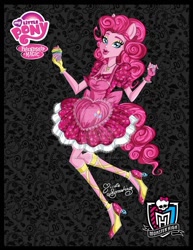 Size: 900x1167 | Tagged: safe, artist:nemoturunen, pinkie pie, crossover, cupcake, food, monster high, solo