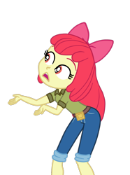 Size: 1062x1426 | Tagged: safe, artist:gmaplay, imported from derpibooru, apple bloom, eqg summertime shorts, equestria girls, the canterlot movie club, spoiler:eqg specials, apple bloom's bow, bow, hair bow, hand on hip, simple background, solo, transparent background