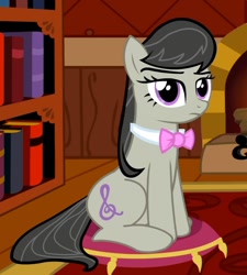 Size: 972x1080 | Tagged: safe, artist:alligator tub productions, imported from derpibooru, screencap, octavia melody, earth pony, pony, epic wub time, cropped, cute, female, i can't believe it's not hasbro studios, looking at you, mare, pillow, serious, serious face, sitting, sitting on pillow, solo, tavibetes, youtube link