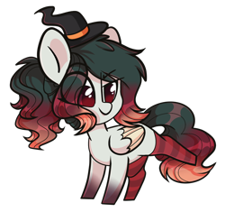 Size: 1276x1200 | Tagged: safe, artist:cloud-fly, imported from derpibooru, oc, oc only, pegasus, pony, chibi, clothes, female, hat, mare, simple background, socks, solo, striped socks, transparent background, witch hat