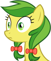 Size: 908x1087 | Tagged: safe, artist:nano23823, imported from derpibooru, apple fritter, earth pony, pony, .svg available, apple family member, bow, bust, eyelashes, female, hair bow, mare, simple background, solo, svg, transparent background, vector, wide eyes