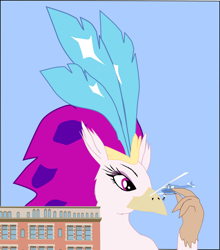 Size: 1280x1456 | Tagged: safe, artist:oceanrailroader, imported from derpibooru, queen novo, my little pony: the movie, female, giantess, helicopter, macro