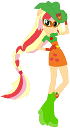 Size: 322x586 | Tagged: safe, artist:selenaede, artist:user15432, imported from derpibooru, applejack, human, equestria girls, base used, boots, clothes, cowboy hat, cutie mark, cutie mark on clothes, dress, element of honesty, gloves, green hat, green shoes, hand on hip, hat, high heel boots, high heels, mask, multicolored hair, orange dress, ponied up, rainbow hair, rainbow power, rainbow power-ified, shoes, simple background, solo, superhero, superhero costume, white background