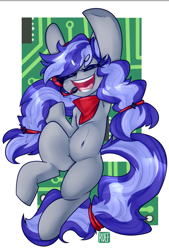 Size: 561x829 | Tagged: safe, artist:bbsartboutique, artist:ruef, imported from derpibooru, oc, oc only, oc:cinnabyte, adorkable, armpits, bandana, cinnabetes, commission, cute, dork, gaming headphones, gaming headset, headphones, headset, smiling