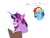 Size: 2000x1500 | Tagged: safe, artist:uunicornicc, imported from derpibooru, rainbow dash, twilight sparkle, pony, book, chibi, female, glasses, lesbian, reading, shipping, twidash