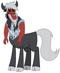 Size: 1024x1236 | Tagged: safe, artist:emeraldblast63, imported from derpibooru, lord tirek, centaur, alternate universe, armor, bracer, cloven hooves, colored hooves, cute, male, nose piercing, nose ring, piercing, redesign, reformed, reformed tirek, septum piercing, simple background, solo, tirebetes, transparent background