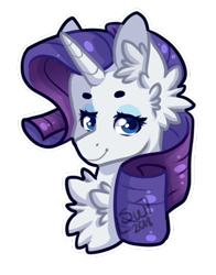 Size: 447x569 | Tagged: safe, alternate version, artist:silentwolf-oficial, imported from derpibooru, rarity, pony, unicorn, bust, chest fluff, ear fluff, signature, simple background, solo, transparent background