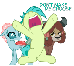 Size: 900x800 | Tagged: source needed, safe, artist:dm29, edit, ocellus, sandbar, yona, changeling, earth pony, yak, female, male, ocelbar, shipping, simple background, straight, transparent background, yonabar